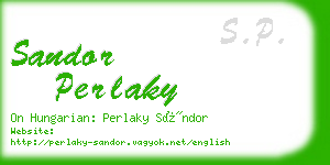 sandor perlaky business card